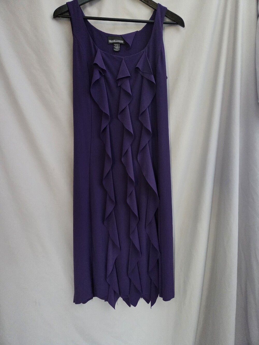 Frank Lyman Design Deep Purple Ruffled Midi Skirt